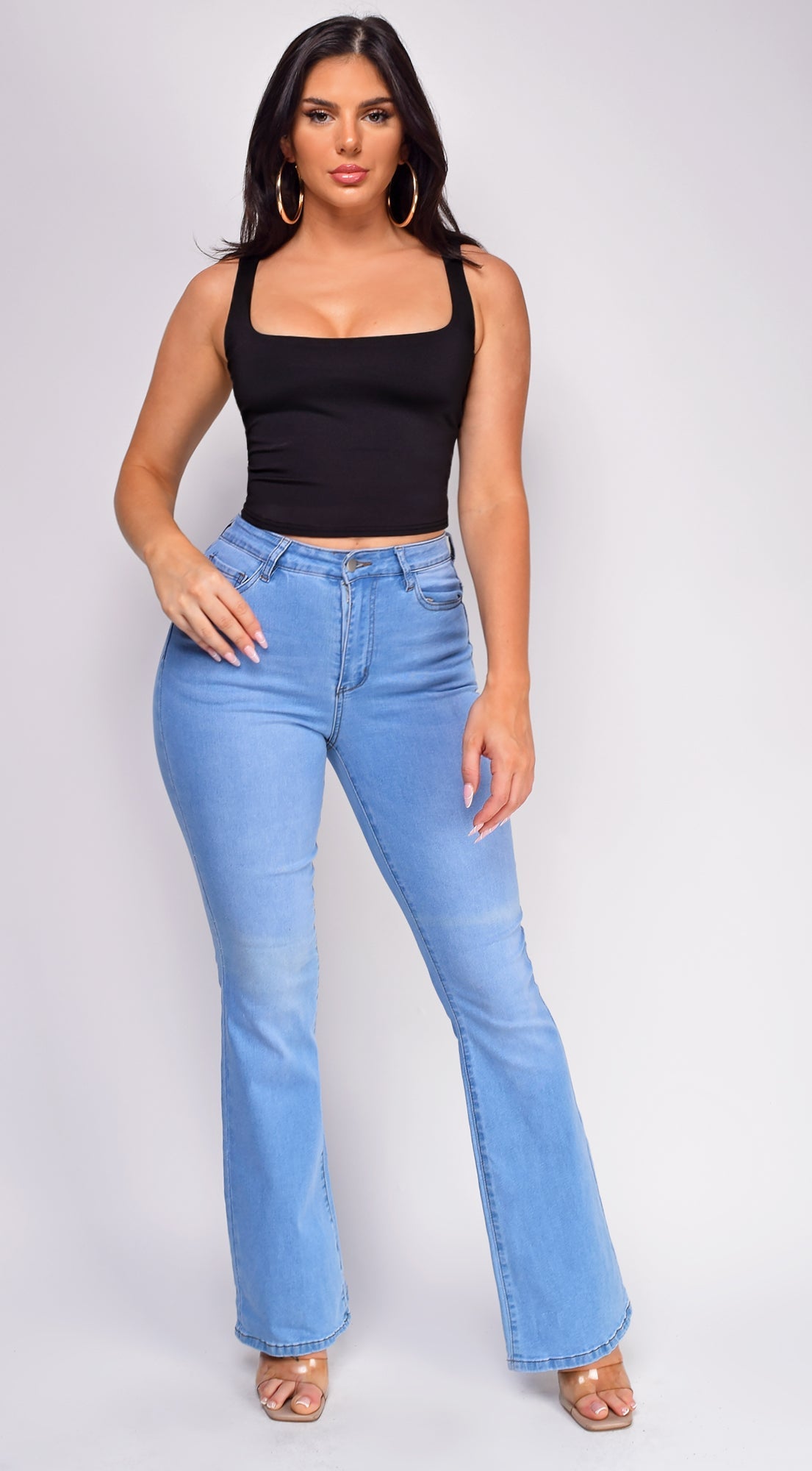 Black Scoop Neck Tank Top