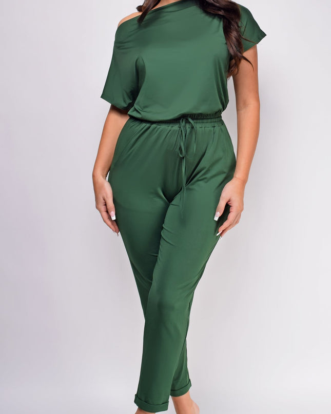 Green Off Shoulder Jumpsuit