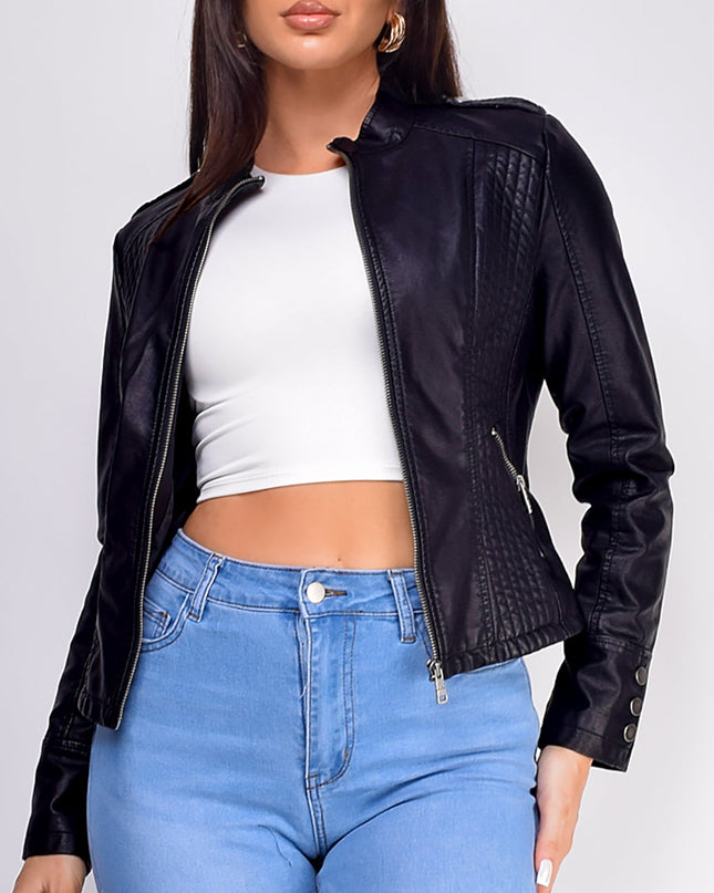Black Everyday PU Leather Jacket