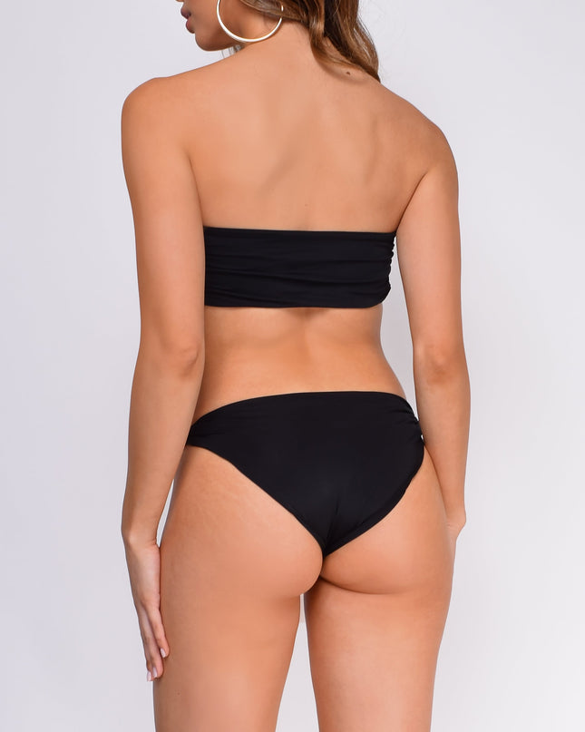 Black Bandeau Bow Front Knot Bikini