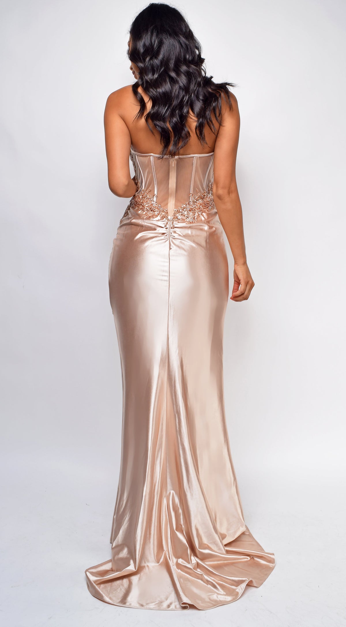 Gold Satin Corset Gown