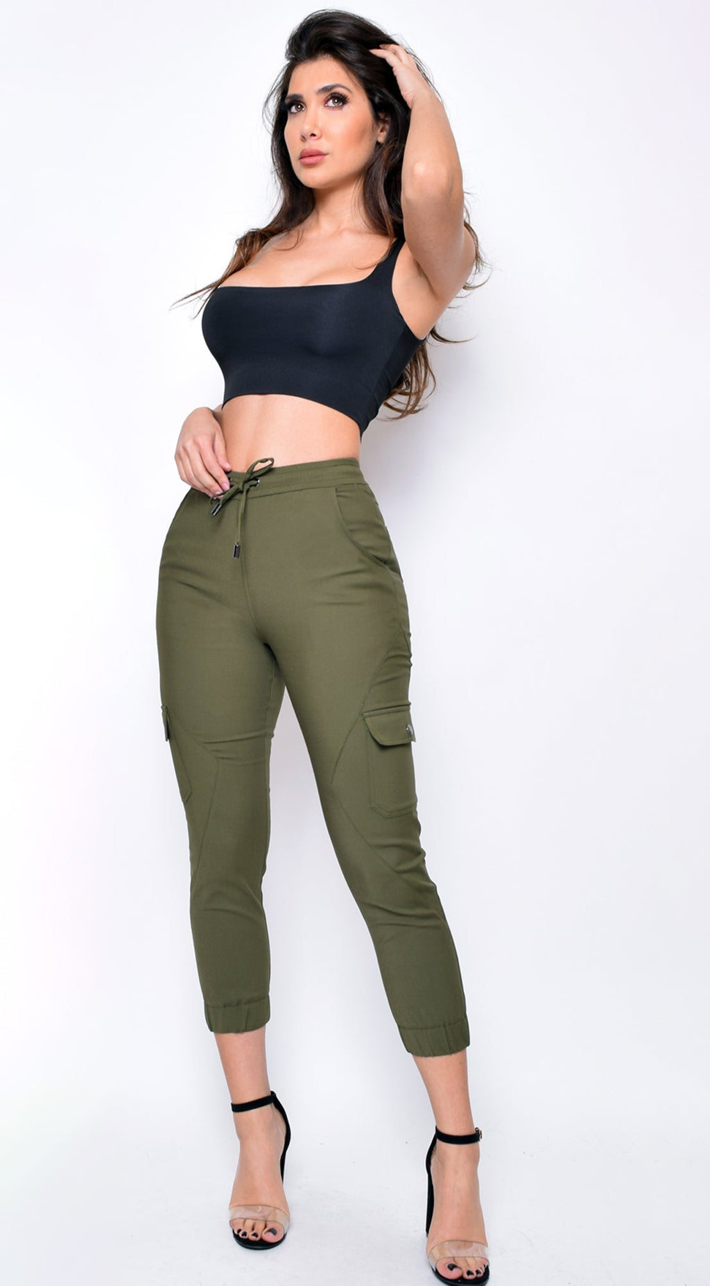 Black Square Neck Crop top