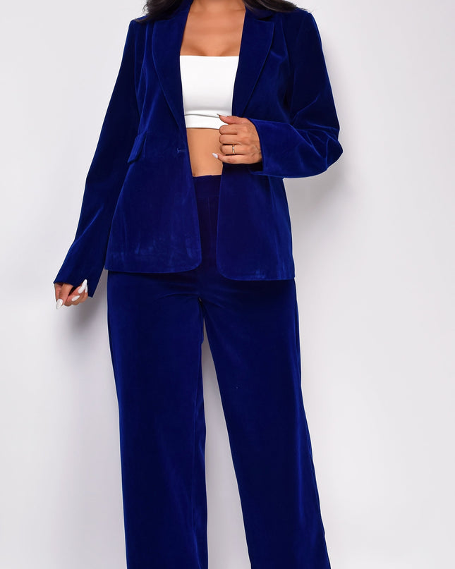 Blue Velvet Blazer Set