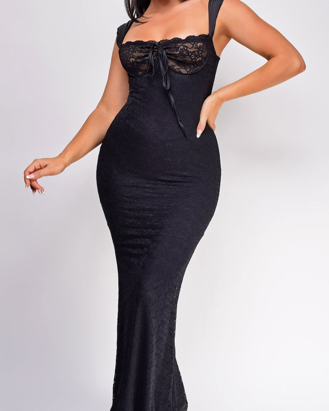 Black Lace Maxi Dress