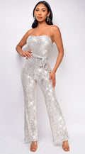 Silver Belted Jumpsuit
