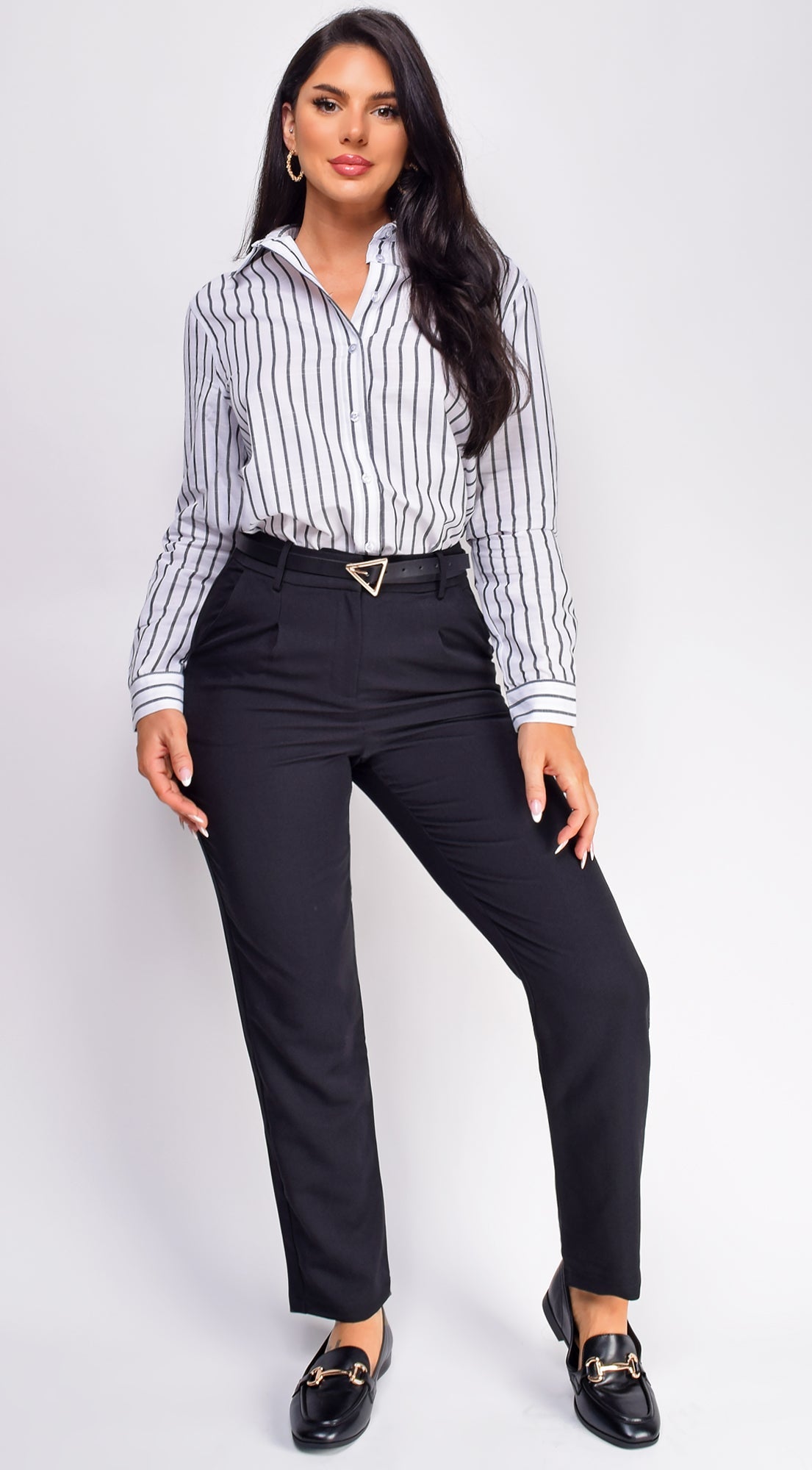 Black Slim Fit Cropped Pants