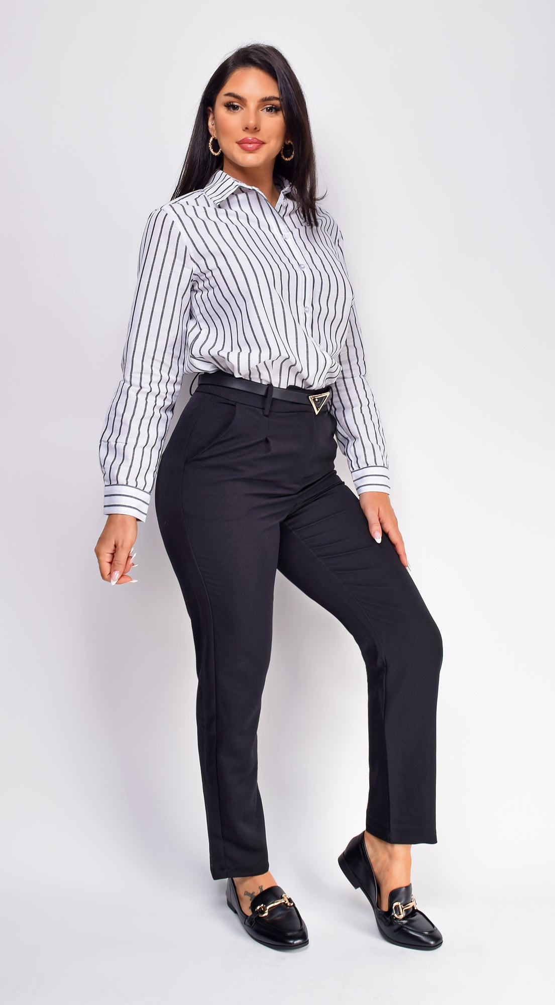 Black Slim Fit Cropped Pants