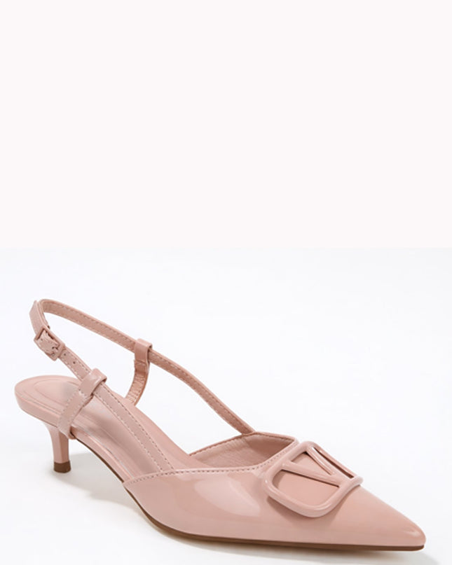 Beige back Kitten Heel