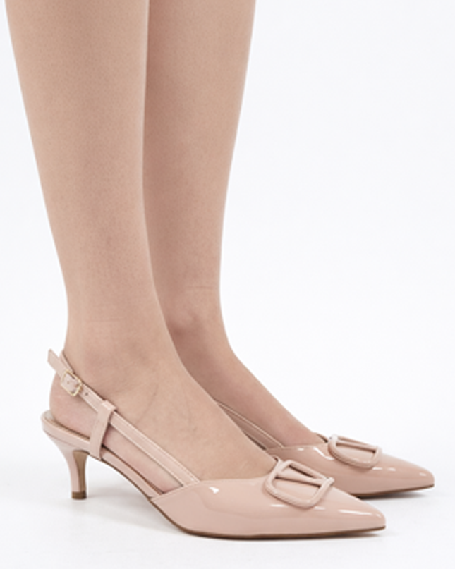 Beige back Kitten Heel