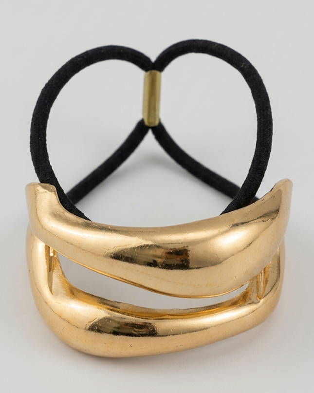 Gold Gold Toned Double Half Loop Hair Tie