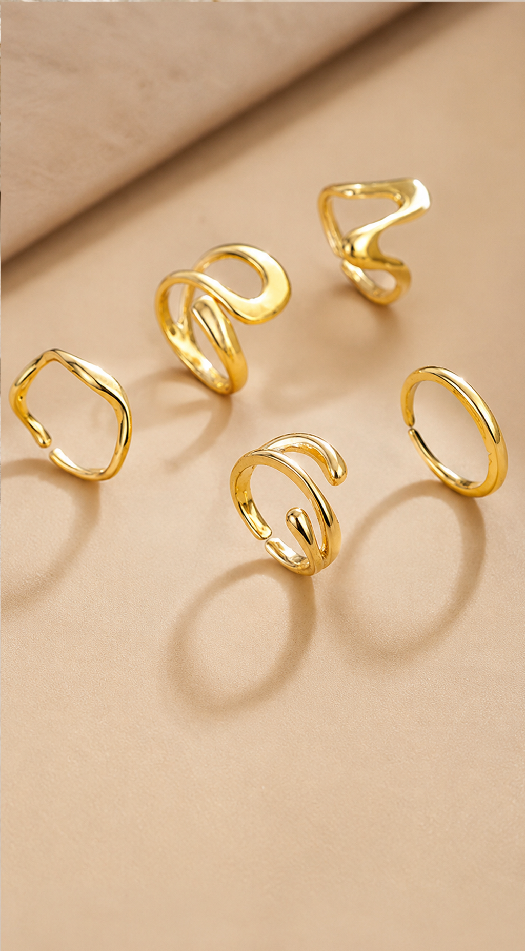 Gold Piece Toe Ring Set