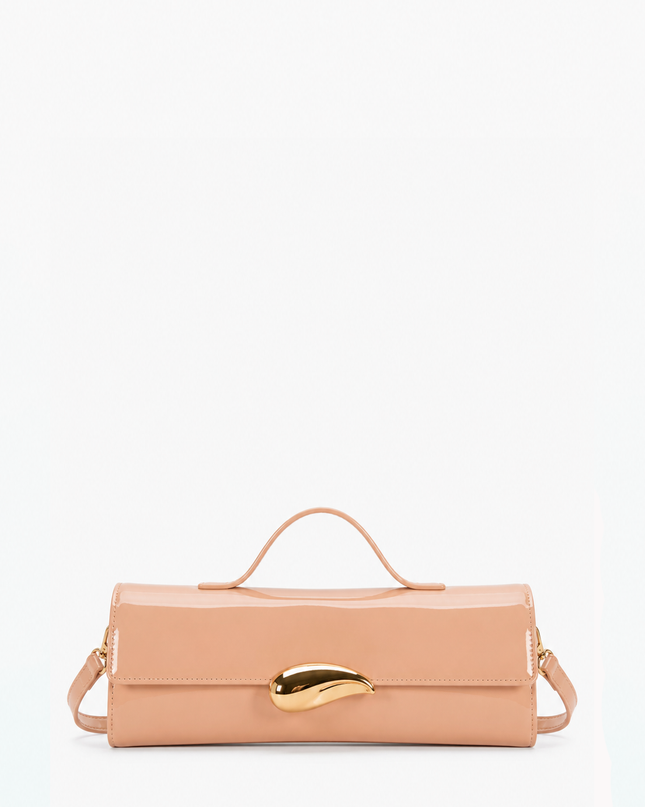 Nude Faux Leather Clutch Bag