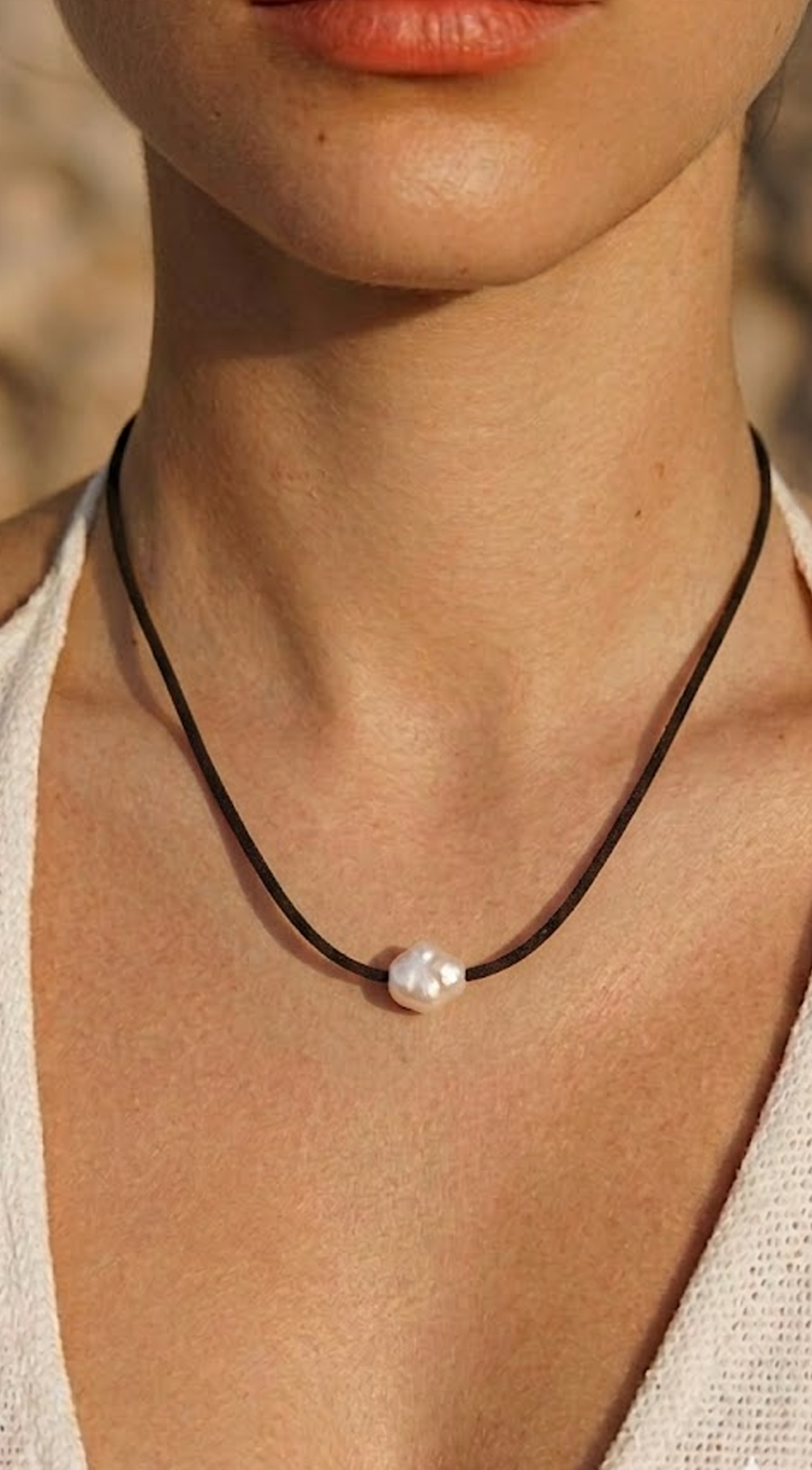 Gold Gold Dipped Cord Pearl Necklace