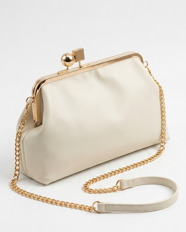 Ivory Frame Clutch Bag