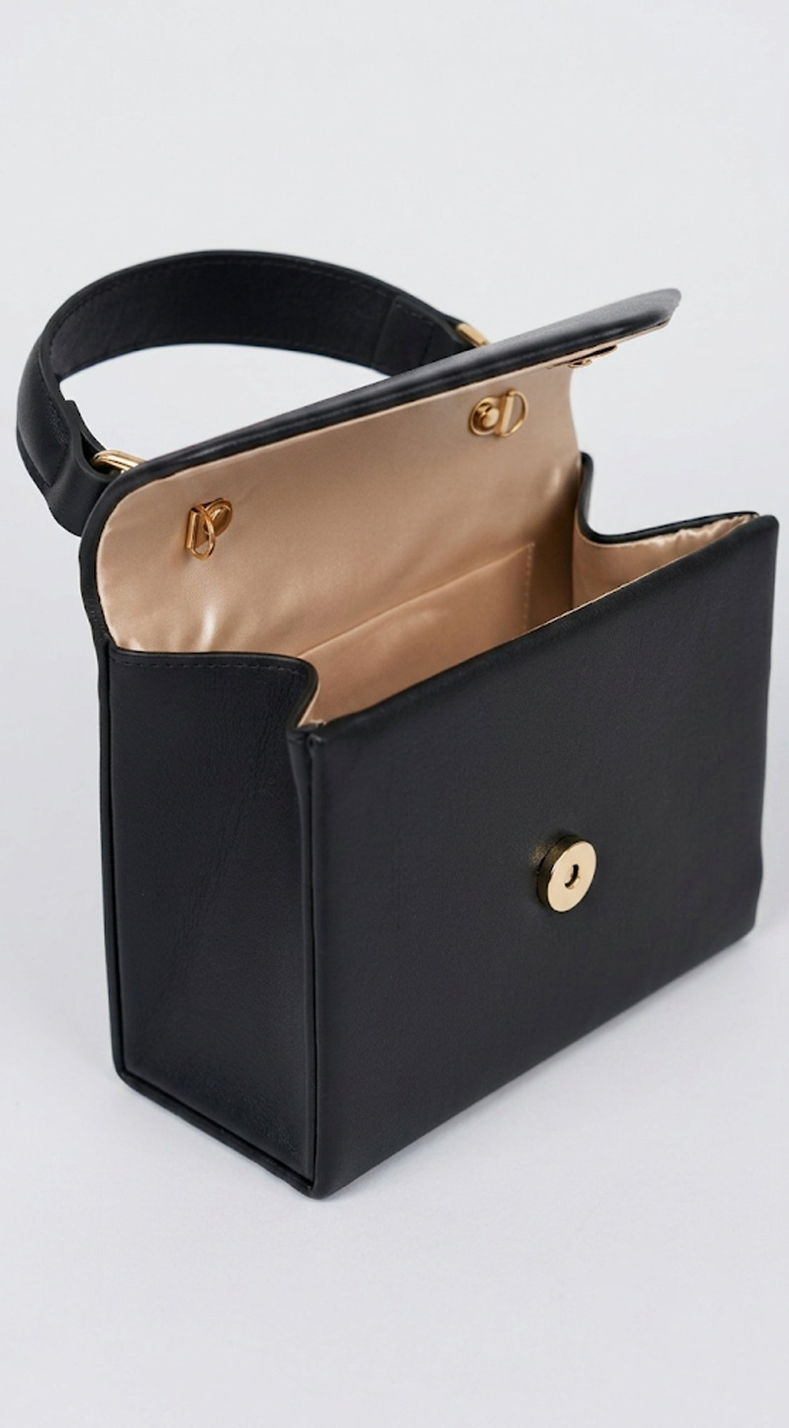 Black Faux Leather Handbag