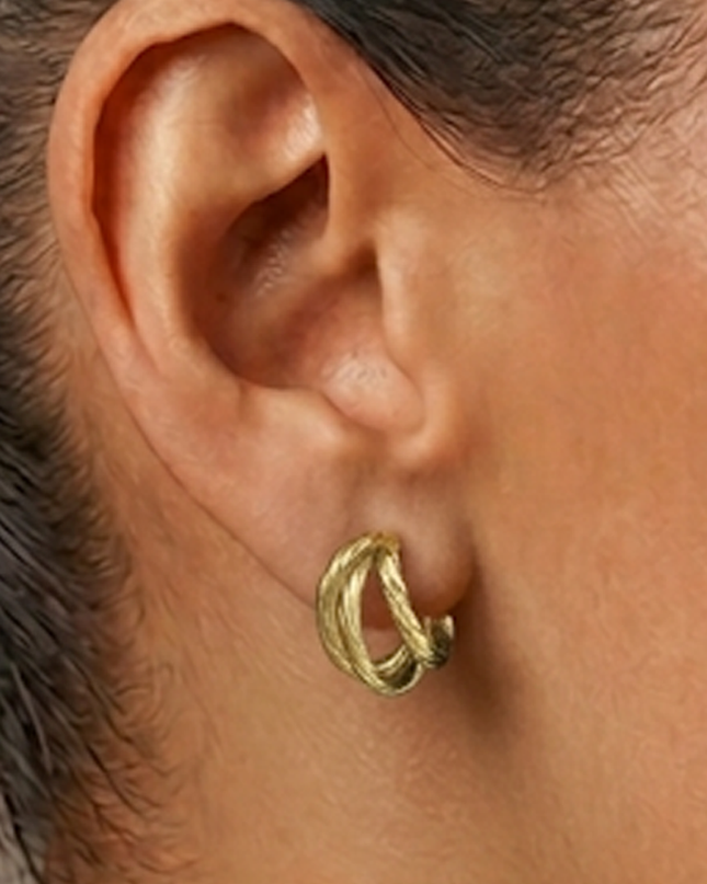 Gold Triple Hoop Earrings