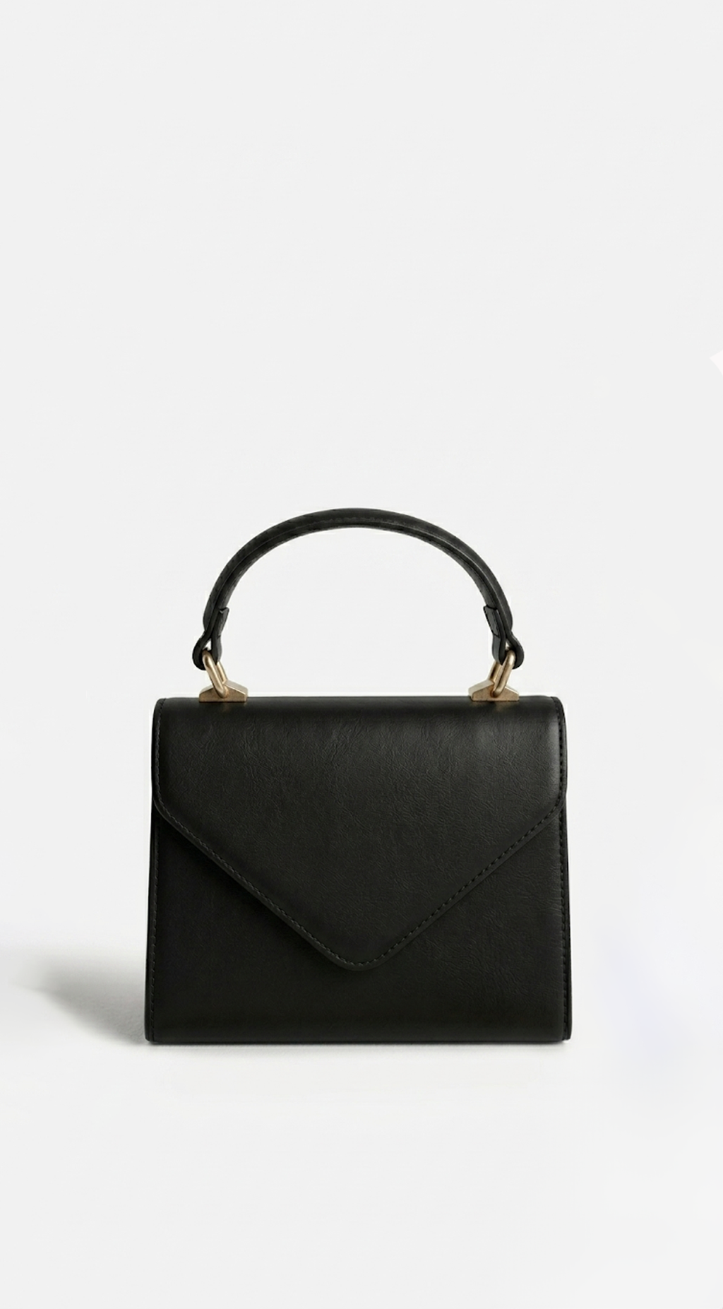 Black Faux Leather Handbag