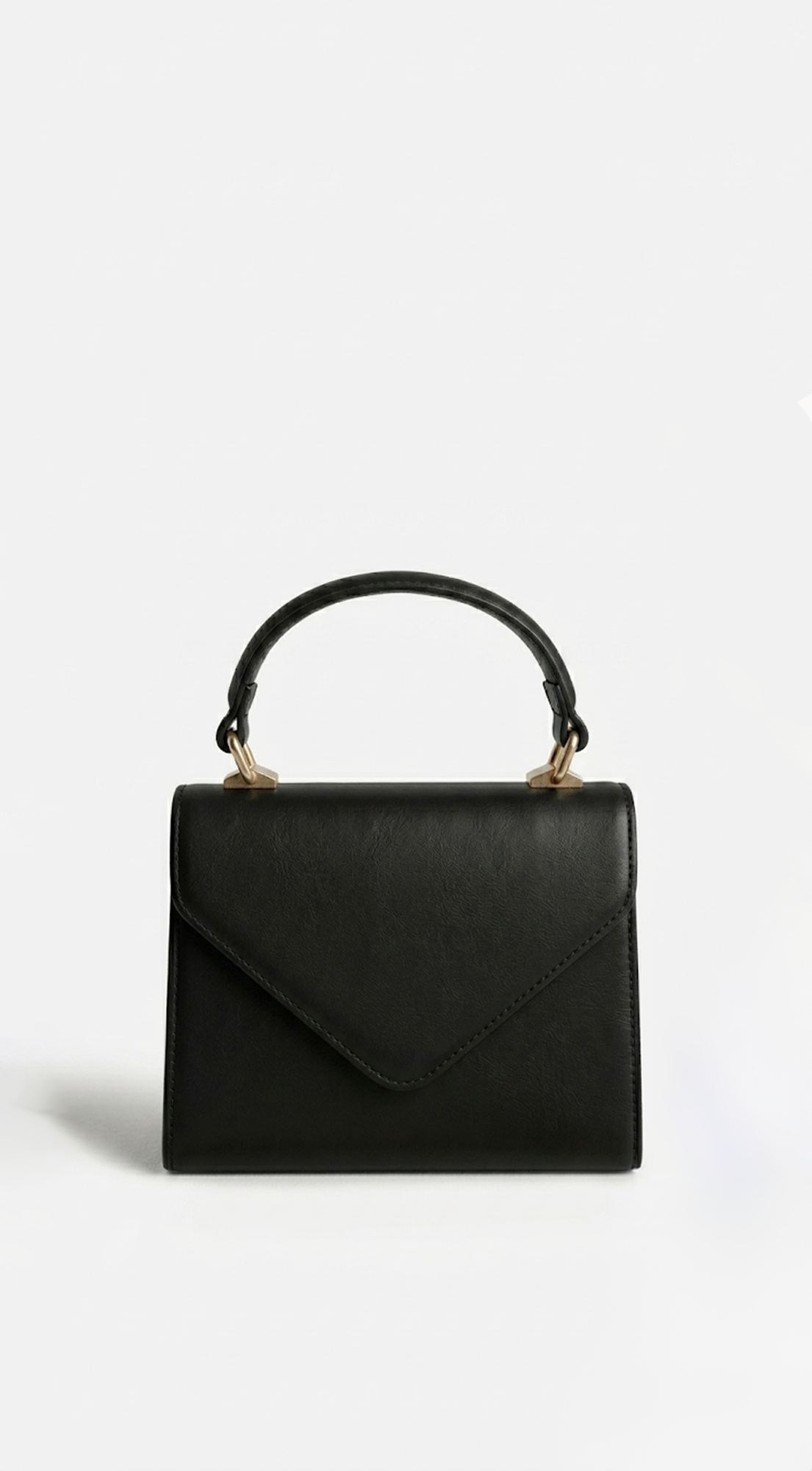 Black Faux Leather Handbag