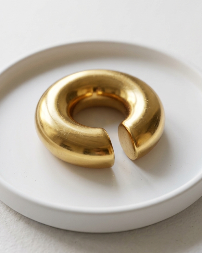 Gold Ear Cuff Hoop Single Non-Piercing Earring