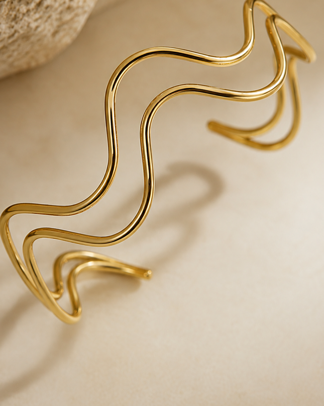 Gold Sculpted Arm Cuff
