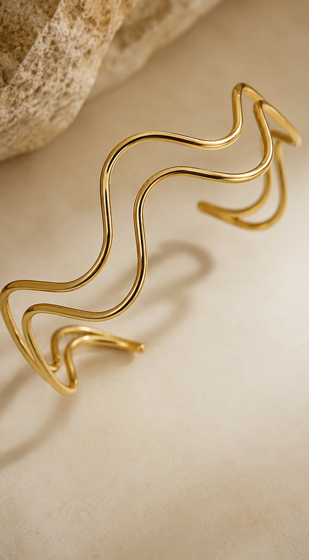 Gold Sculpted Arm Cuff