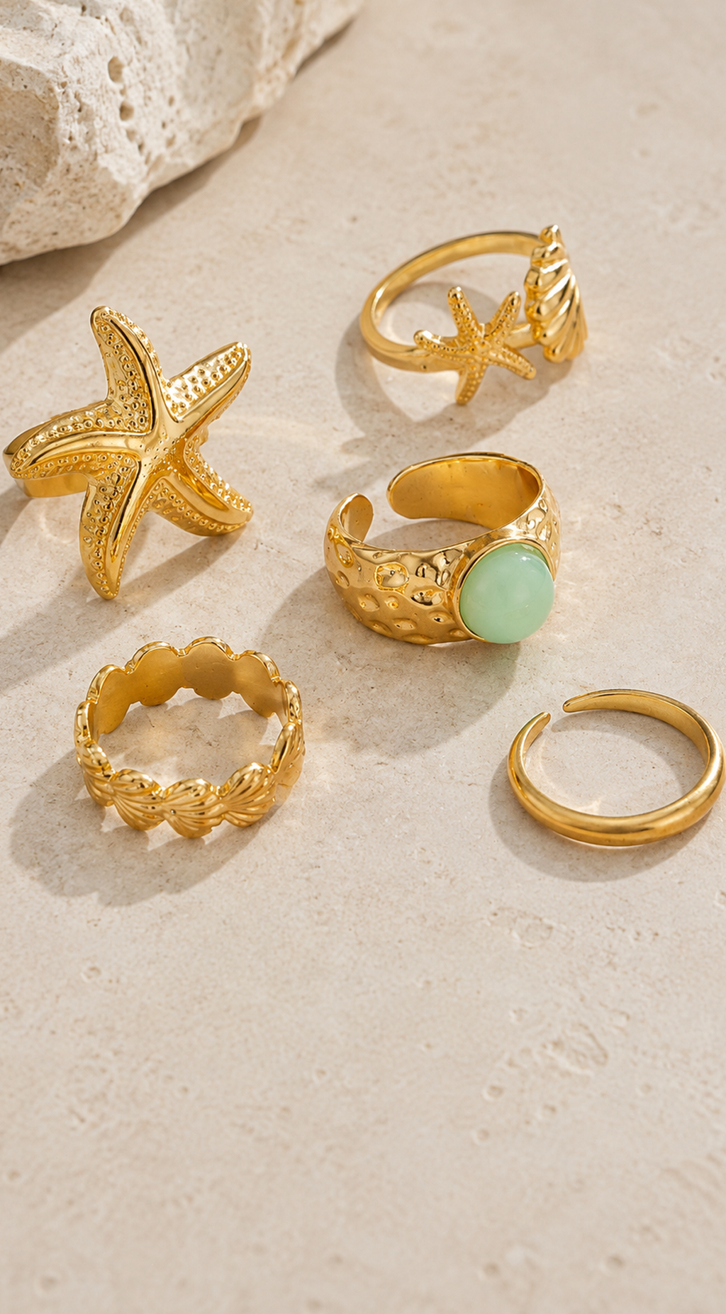 Gold Piece Toe Ring Set