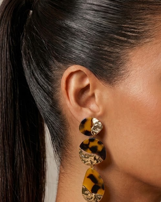 Brown Pebble Drop Earrings