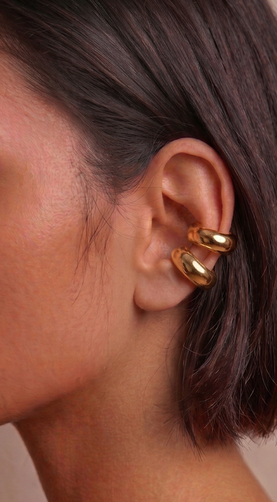 Gold Ear Cuff Hoop Single Non-Piercing Earring