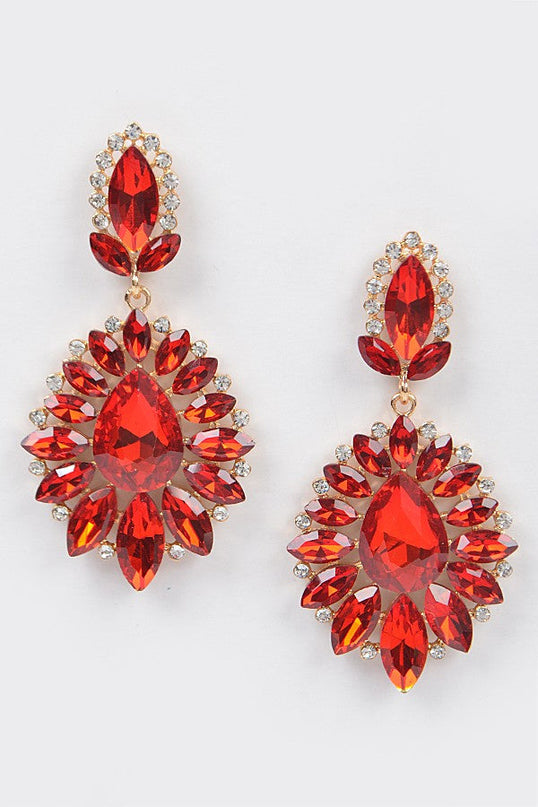 Red Ada Rhinestone Earrings