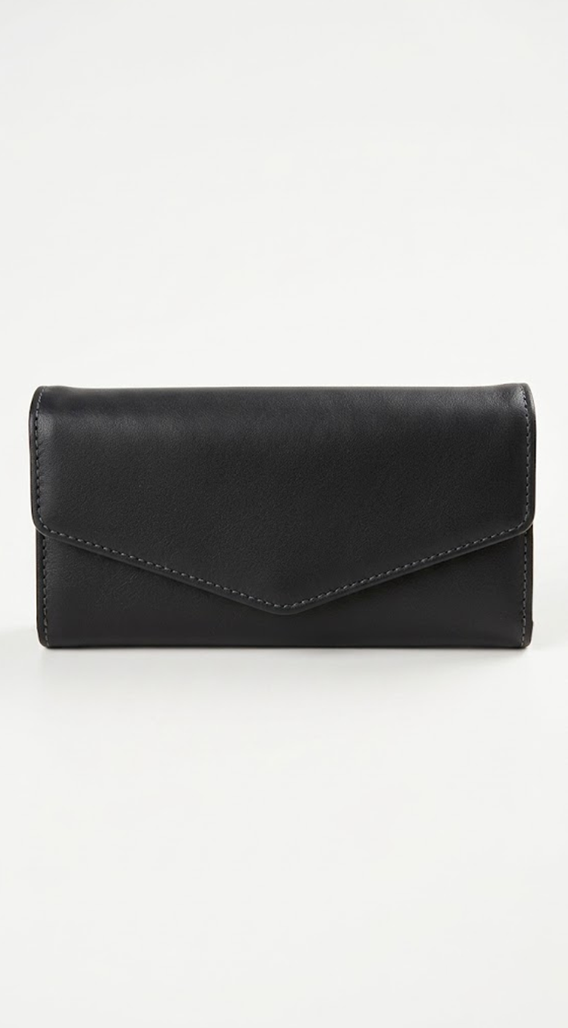 Black Envelope Faux Leather Wallet Clutch