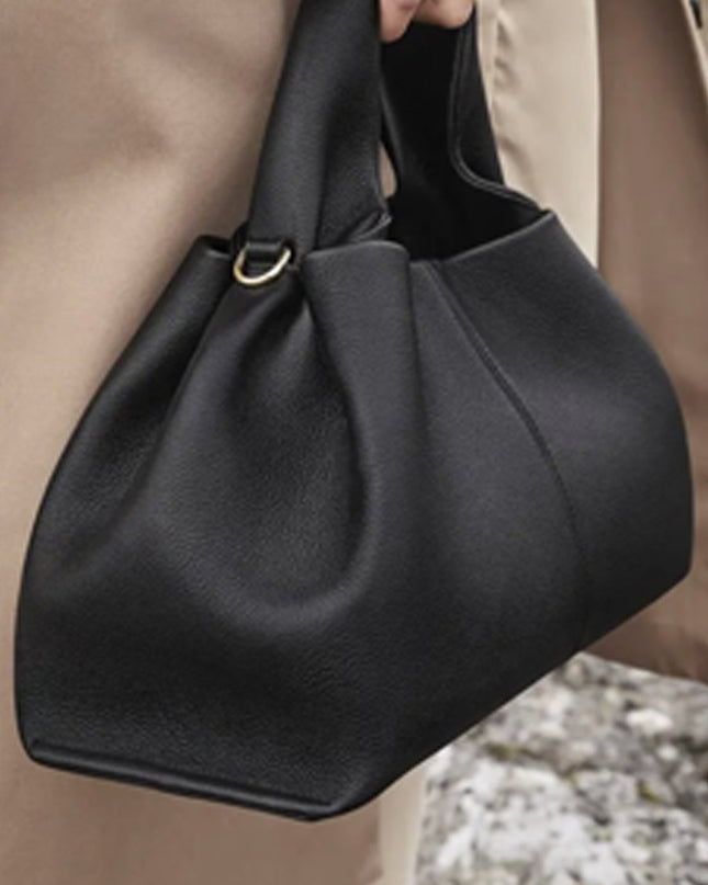 Black Soft PU Leather Handbag