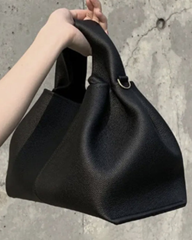 Black Soft PU Leather Handbag