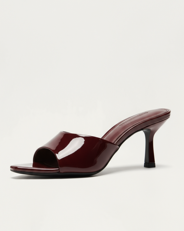 Burgundy Malina Heeled Mules