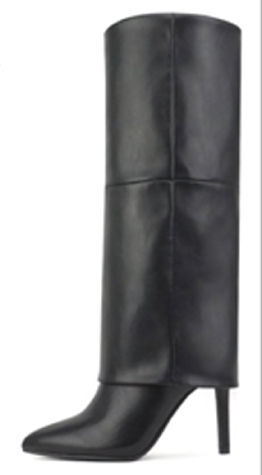 Black Overlay Knee Boots