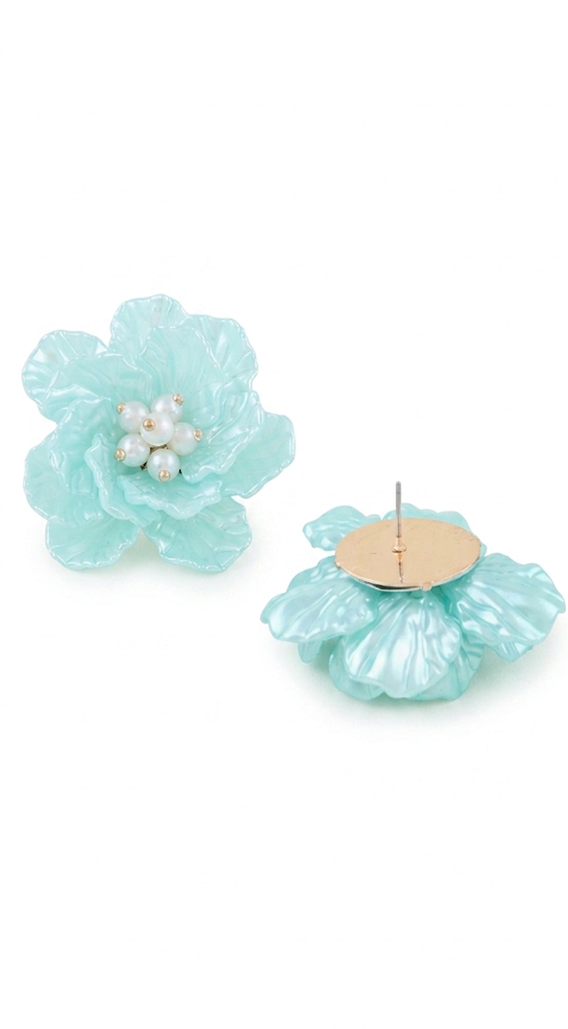 Blue Santorini Flower Earrings