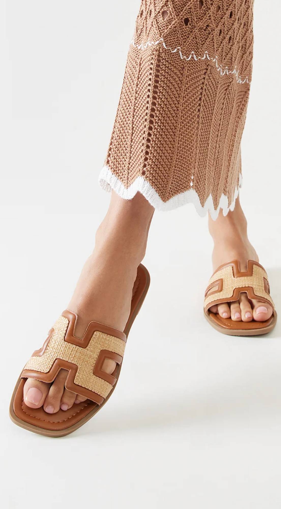 Brown H Flat Sandal
