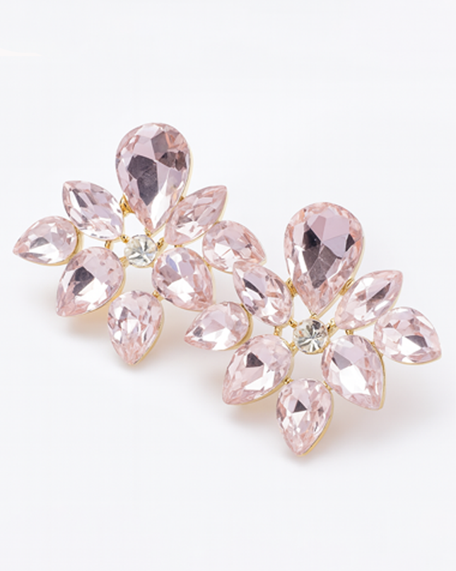 Pink Love Rhinestone Earrings