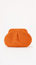 Orange Straw Clutch Bag