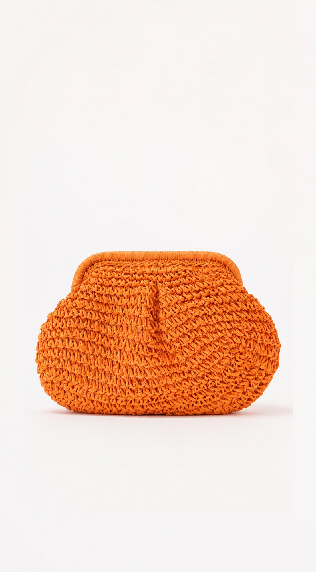 Orange Straw Clutch Bag