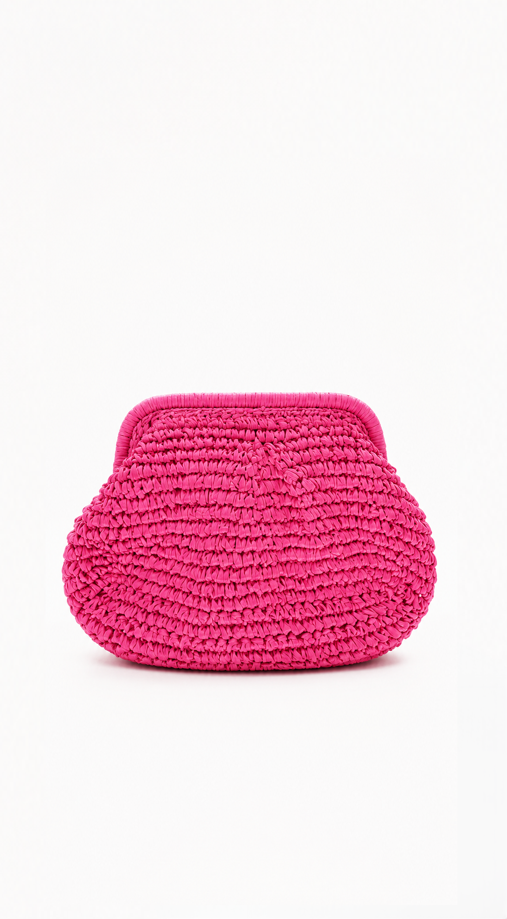 Pink Straw Clutch Bag
