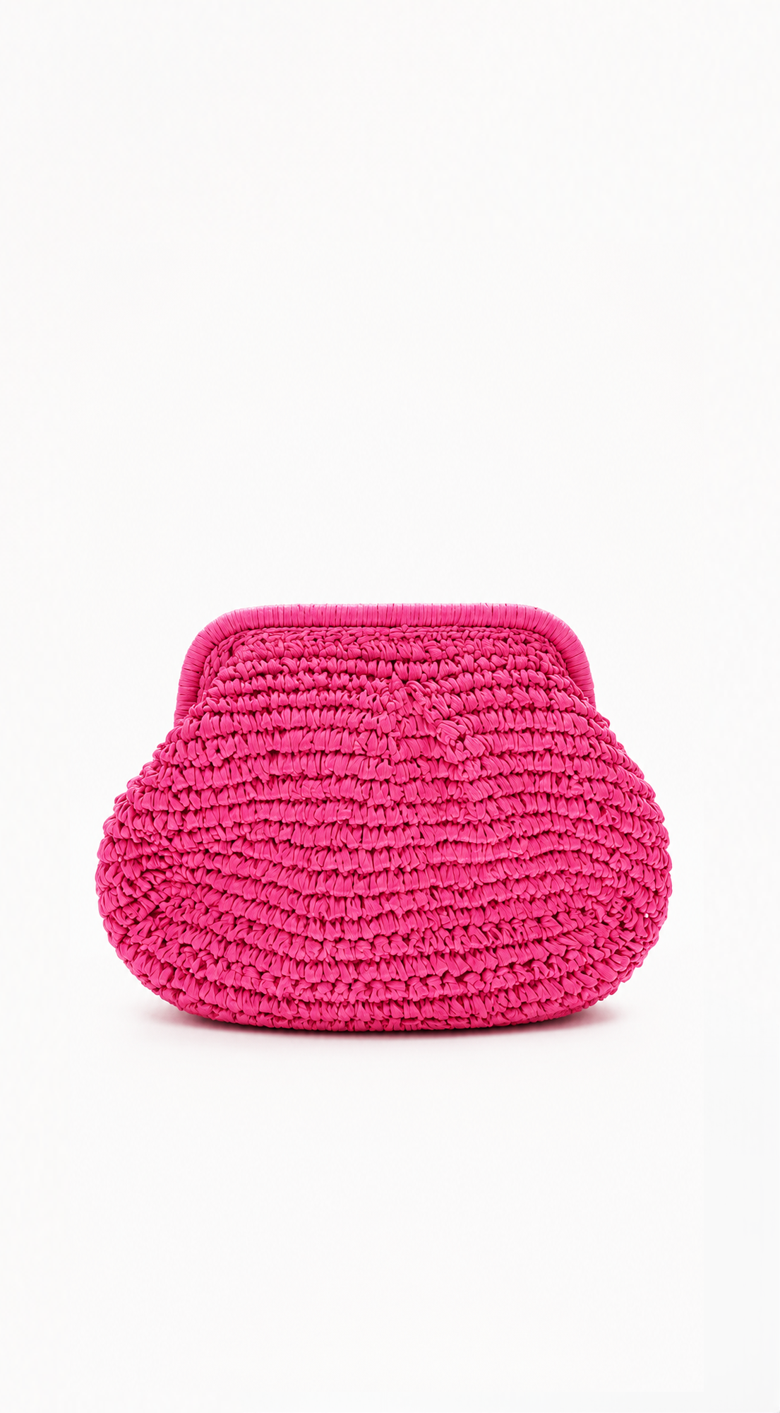 Pink Straw Clutch Bag