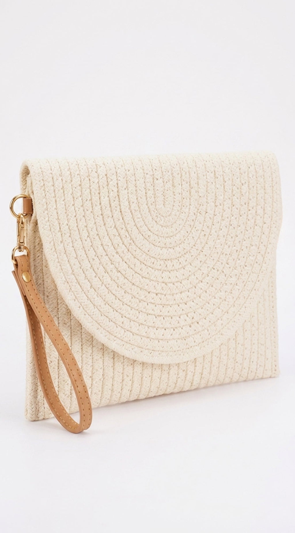 Ivory Braided Envelope Clutch