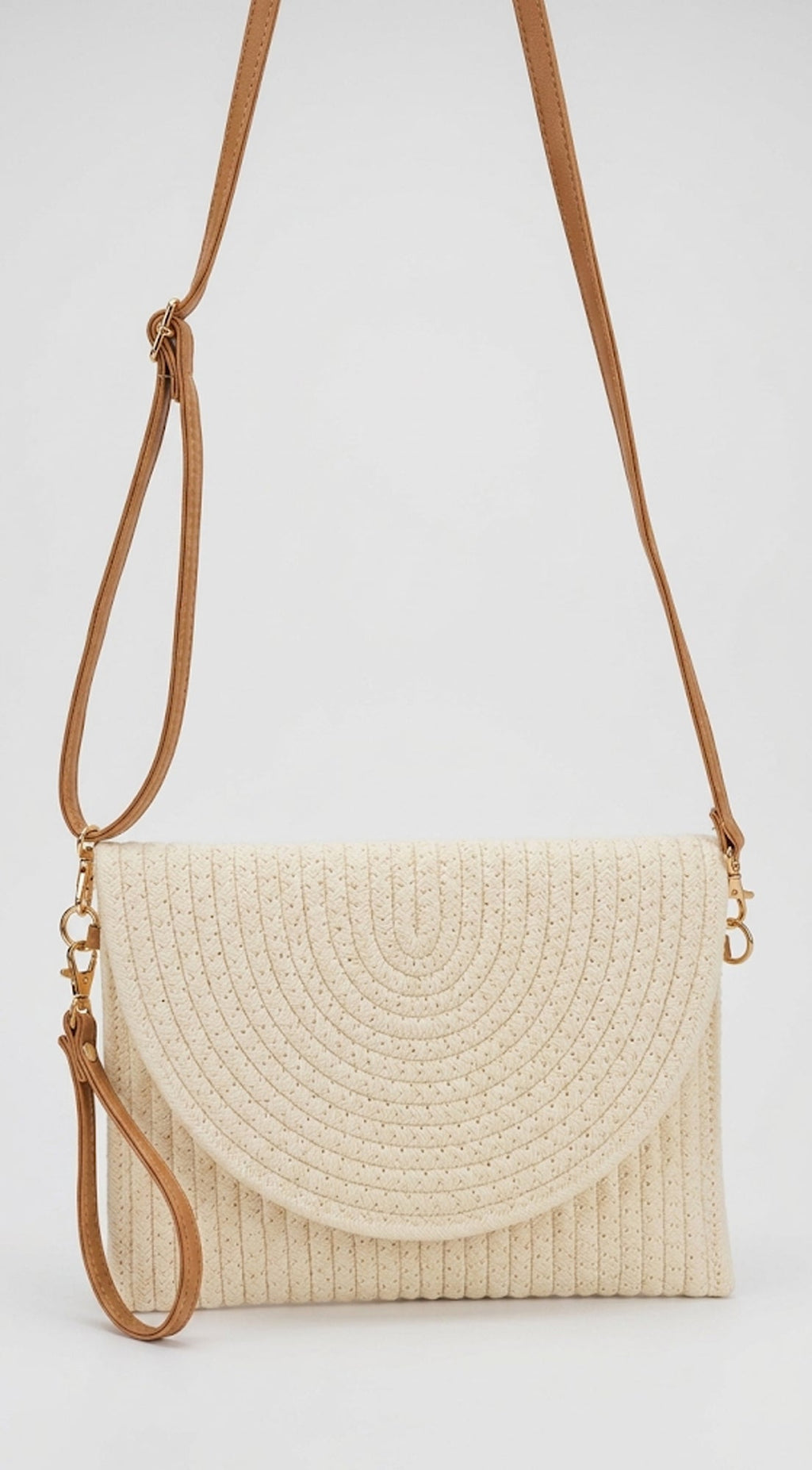 Ivory Braided Envelope Clutch