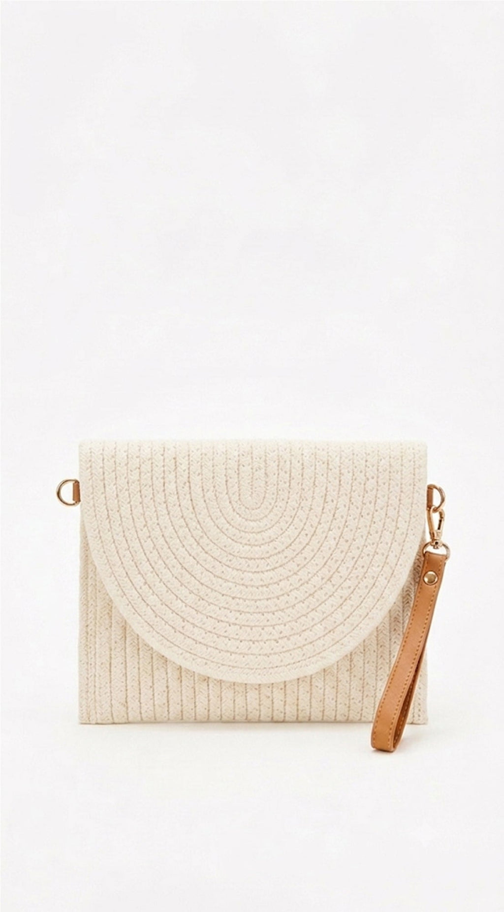 Ivory Braided Envelope Clutch