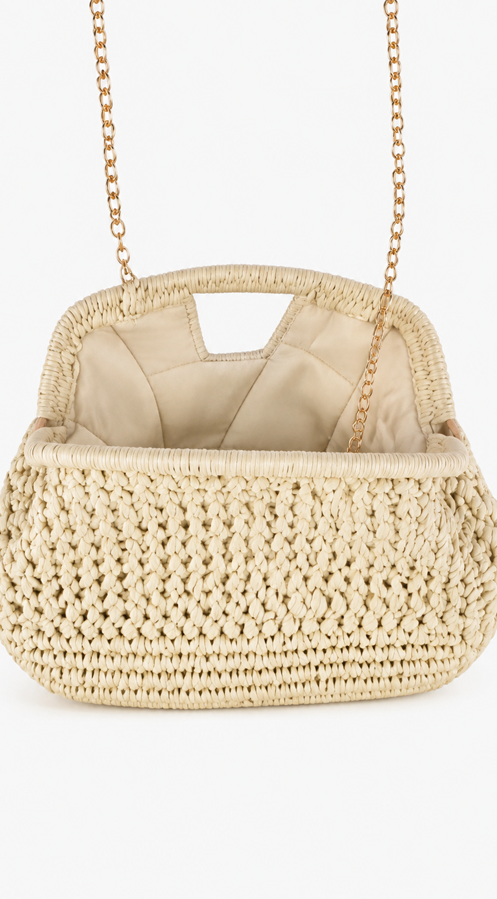 Ivory Woven Clutch Bag