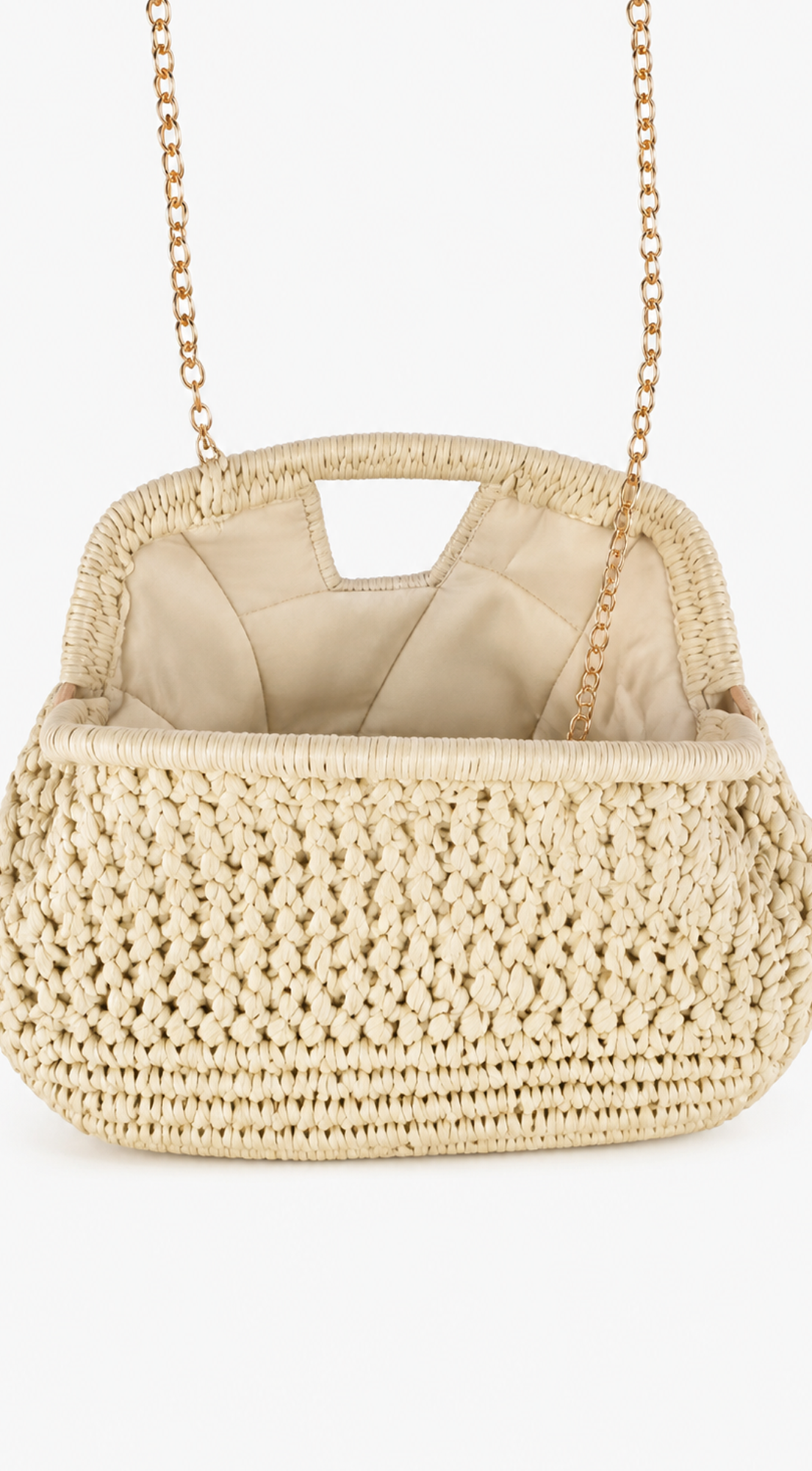 Ivory Woven Clutch Bag