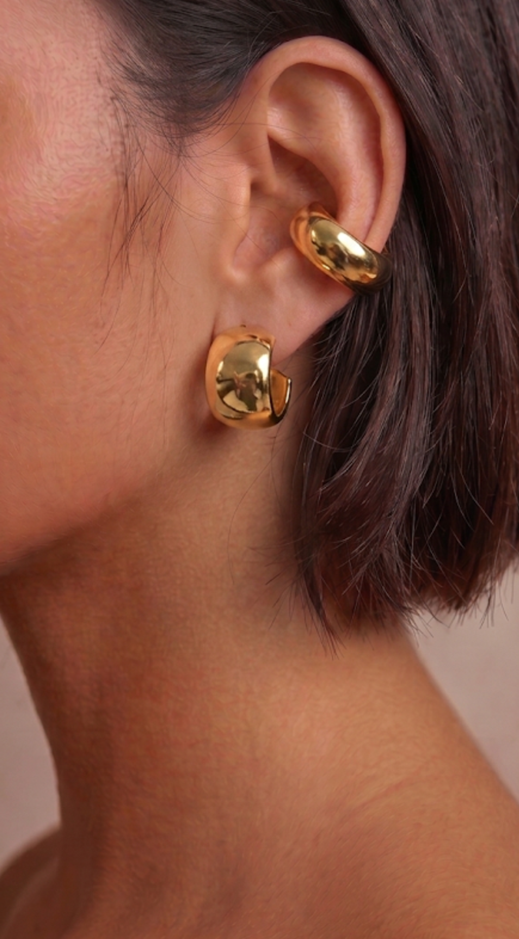 Gold Ear Cuff Hoop Single Non-Piercing Earring