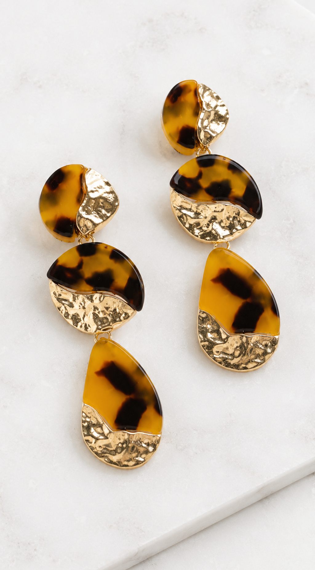 Brown Pebble Drop Earrings