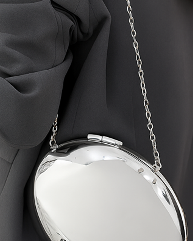 Silver Metal Clutch