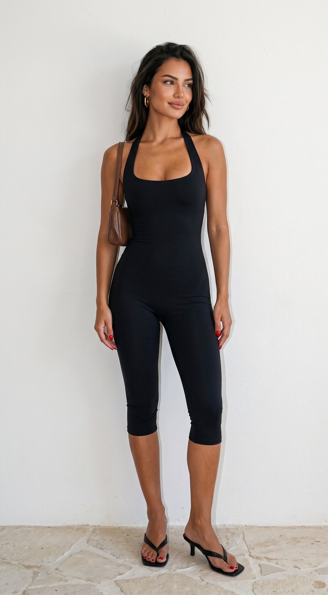 Black Aura Capri Jumpsuit